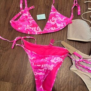 SKIMS Hot Pink Camouflage Bikini